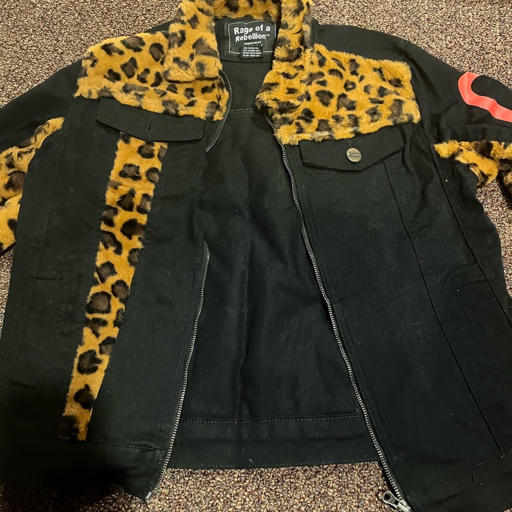 Rage of a Rebellion Black and Leopard Jacket
